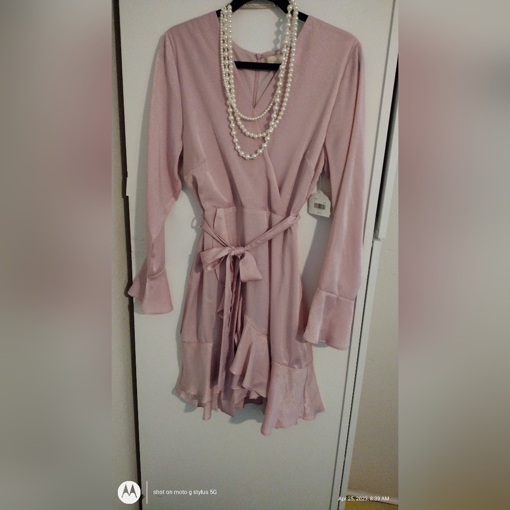 Altard State blush ruffled mini dress size large